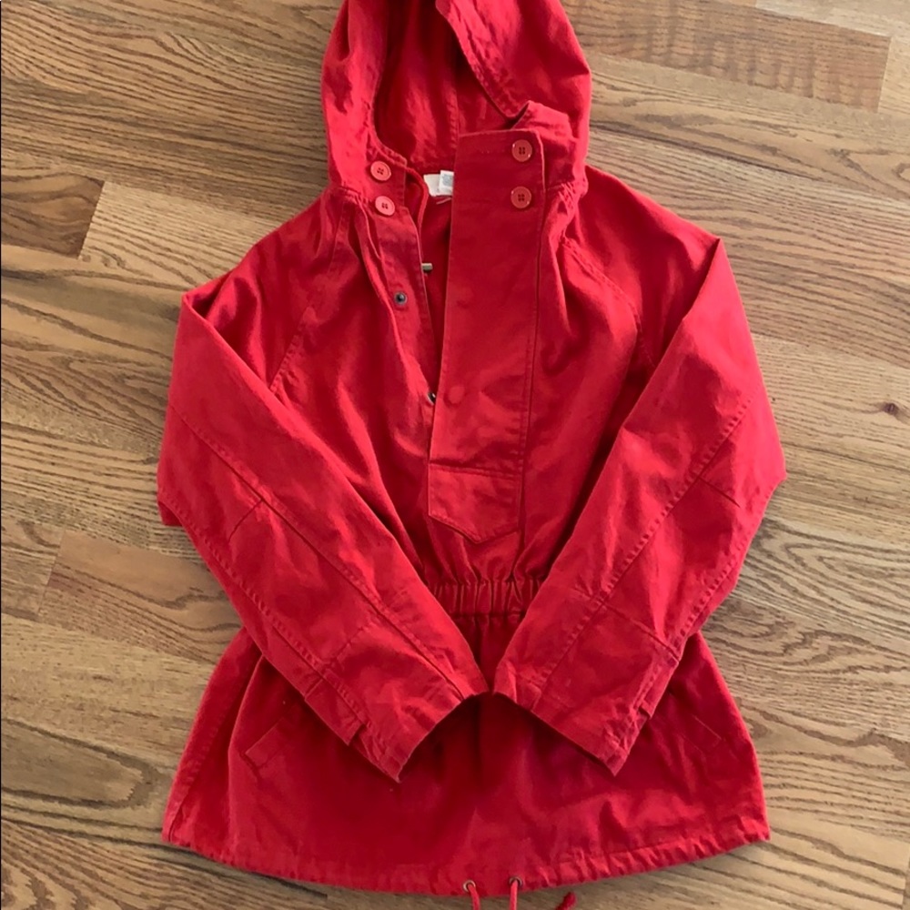 Anthropologie Red Drawstring Waist Jacket - Picture 5 of 6